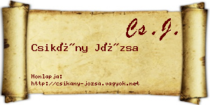 Csikány Józsa névjegykártya